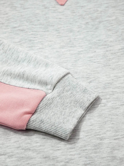 Color Block Long Sleeve Sweatshirt and Shorts Set Trendsi 074b62bf3310425abf02bd0e2aea7c18-Max-Origin