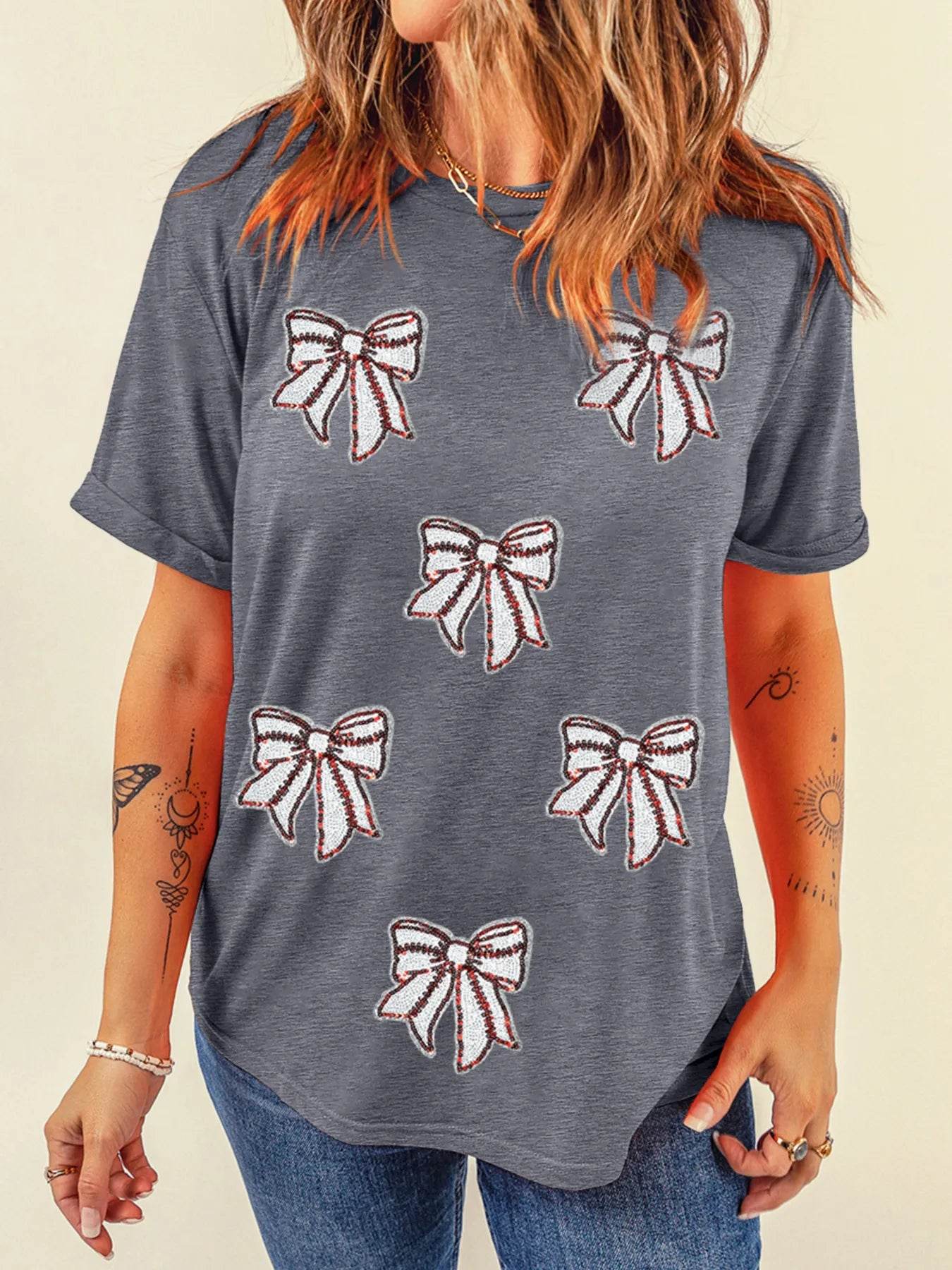 Sequin Bow Short Sleeve Tee Trendsi 07550348cd0043f5acc3f7f19fbf7c4c-Max-Origin
