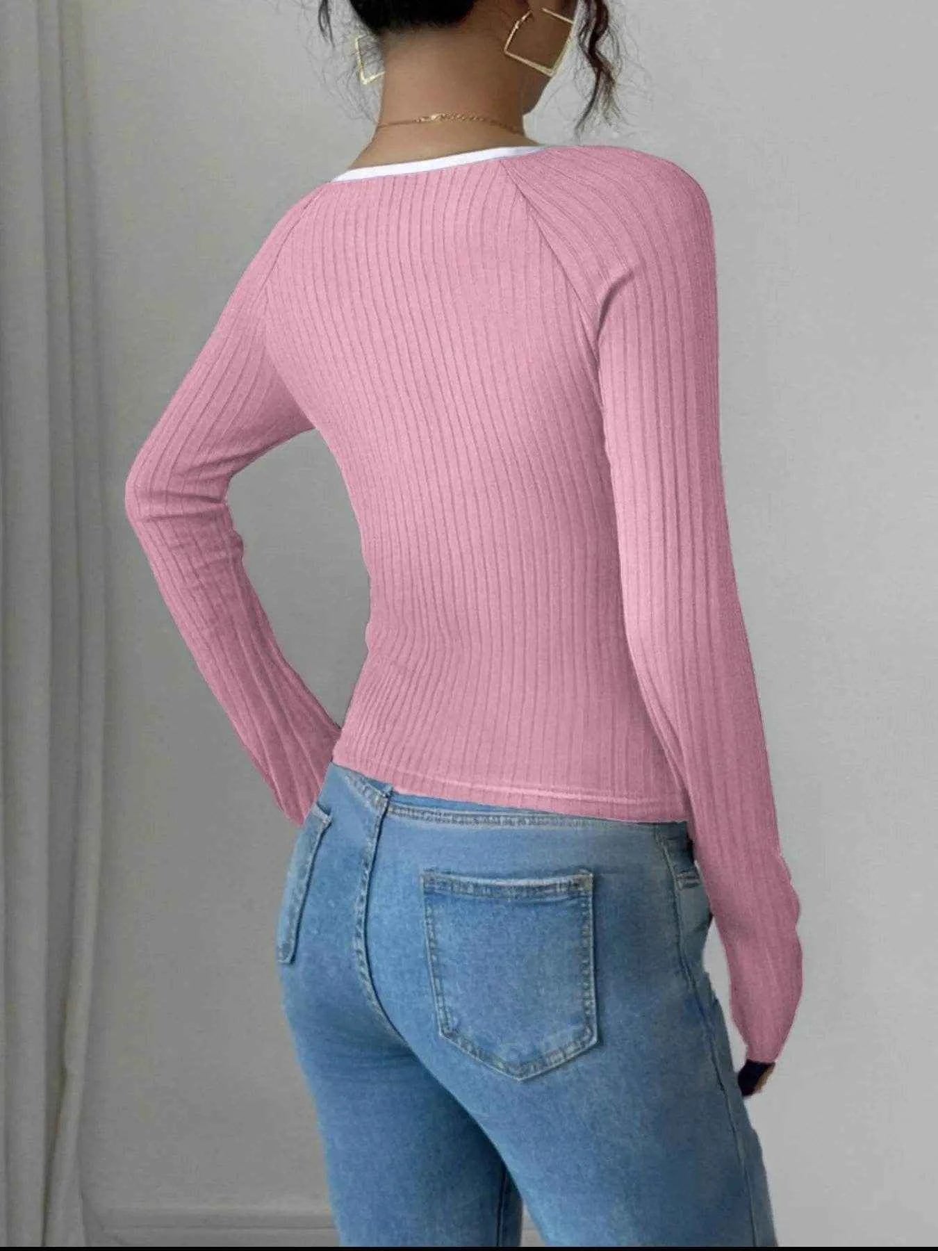 Contrast Trim Long Sleeve T-Shirt Trendsi 07aa27bc-34f3-42a4-9530-2d1564fdff04-Max-Origin