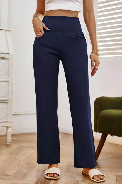 High Waist Wide Leg Pants with Pockets Navy Trendsi 07bdc621-9a9a-44ef-90a5-01331bcce793-Max