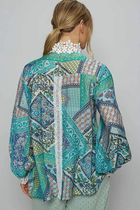 POL Lace Detail Printed Button Down Shirt Trendsi 07c06cee-2e6a-4f66-80ab-cdf25142afda-Max