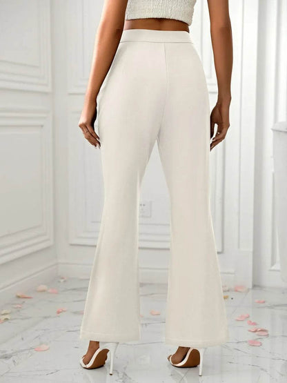 Slit Flare Pants with Pockets Ivory Trendsi 07d9bd32-7be1-44ca-8fc6-25ddecbf4d17-Max