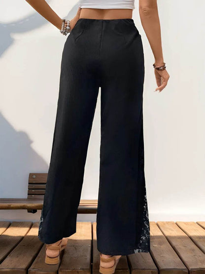Perfee Lace Detail Wide Leg Pants Trendsi 07ee7ebe-22c1-49c4-8daa-9f2deba4dbaf-Max