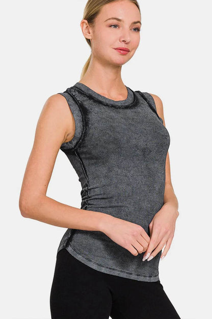Zenana Washed Ribbed Round Neck Slim Tank ASHBLACK Trendsi 07fc268e-31cd-4d9e-bcc8-967d74d29a6a-Max