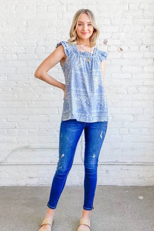 And The Why Boho Print Ruffle Baby Doll Tank Top BLUE Trendsi 08402301cbe541e18c66b182462b2ca1-Max-Origin