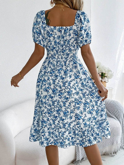 Ruffled Hem Floral Puff Sleeve Dress Trendsi 09078285-7ce7-4c59-b5d5-65a2cd1c8758-Max-Origin