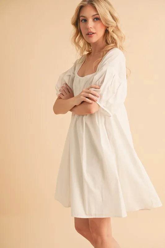 Aemi + Co Square Neck Babydoll Dress with Pockets Trendsi 092a2b3cc8484dce86adcb09b353391c-Max-Origin