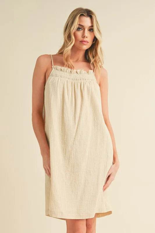 Aemi + Co Embroidered Trim Gauze Square Neck Mini Cami Dress Trendsi 0992ad93-a282-409c-82b4-0e6072490e4d-Max