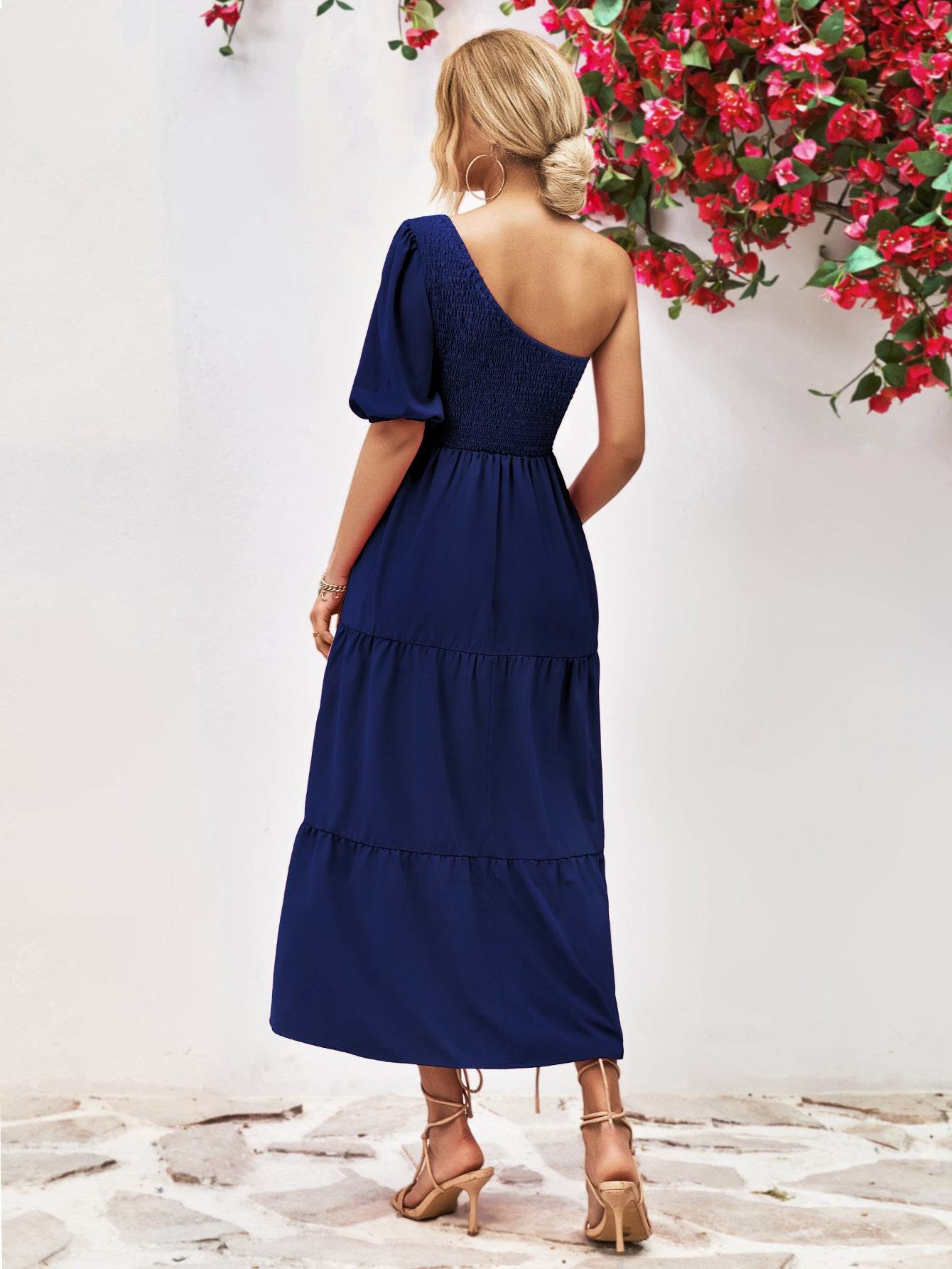 Smocked One-Shoulder Midi Dress Trendsi 099805897fc24c03bb28132e9218e08f-Max