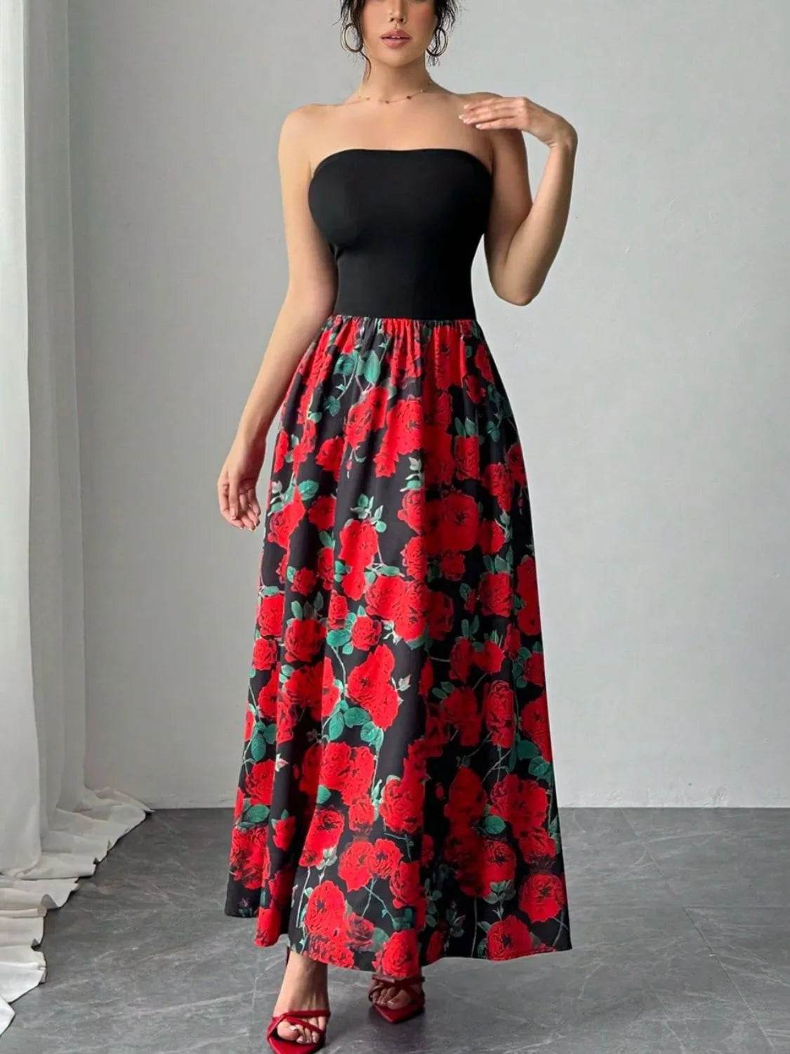 Floral Tube Maxi Dress Black Trendsi 09a6b5e3-d023-483f-9c3f-c2e6a0c5ff81-Max-Origin