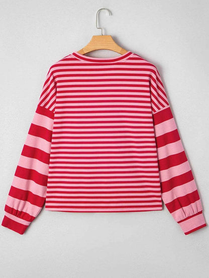 Striped Drop Shoulder V Neck Top Trendsi 09b48c3dbed544a9a55824eb04830840-Max-Origin
