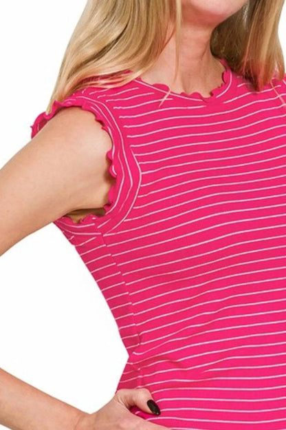 Zenana Ribbed Ruffle Trim Sleeveless Stripe Top Trendsi 09dc1e25-9fe6-41a6-b26b-67baac5671f4-Max-Origin