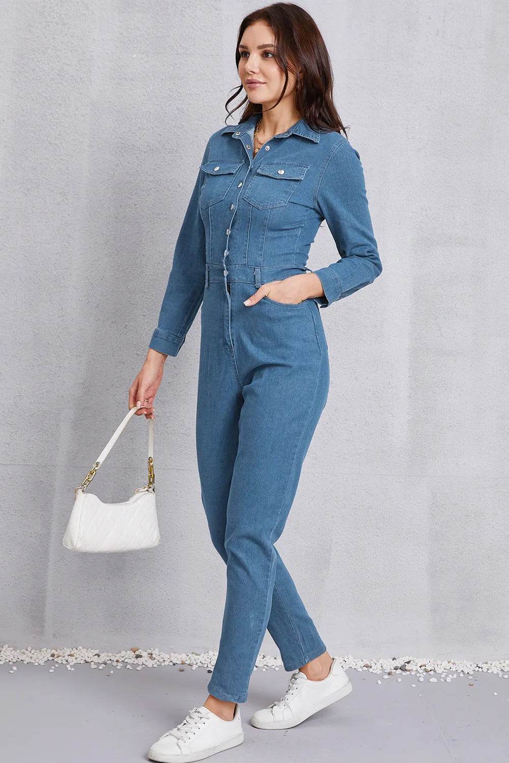 Snap Down Denim Jumpsuit with Pockets Trendsi 09f0813d-57f0-45ba-8668-4a67da301896-Max