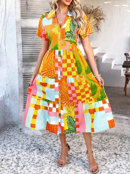 Devine Printed Johnny Collar Button Down Short Sleeve Midi Shirt Dress Trendsi 0a4bc9b8-2263-43ef-8731-2e0f6aefa152-Max
