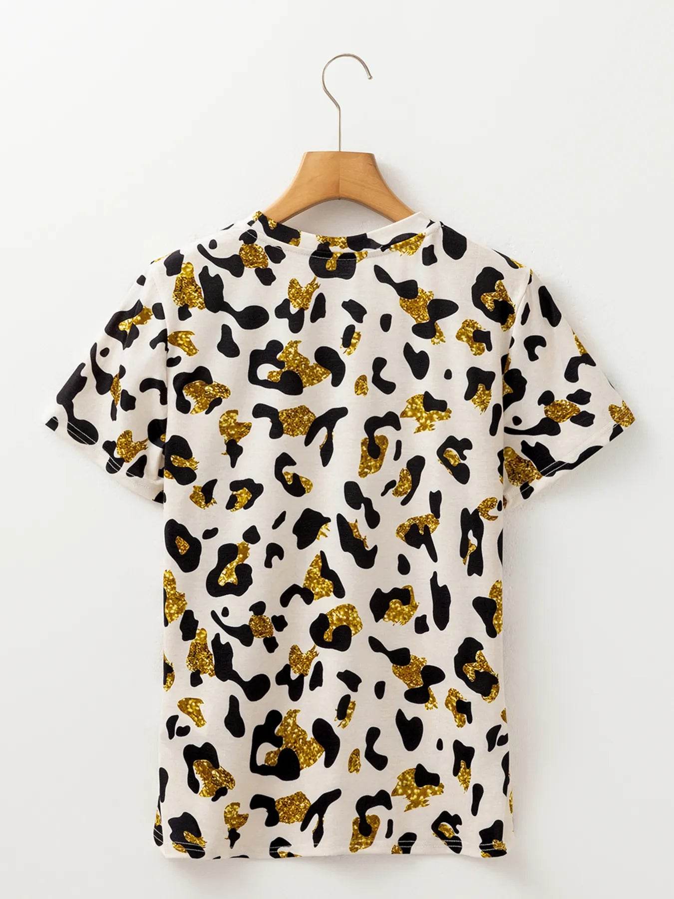 Leopard Print Short Sleeve T-Shirt Trendsi 0b47531578c3422e8eefb638c6c16be1-Max-Origin