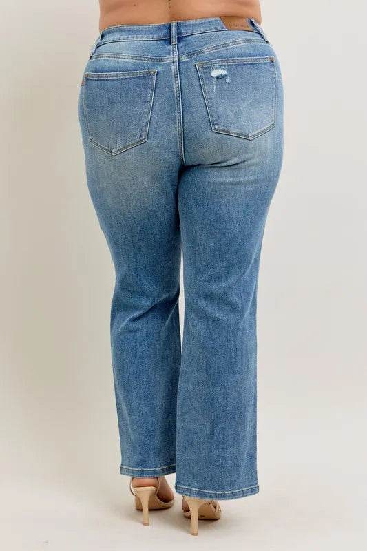 Judy Blue Full Size High Waist Vintage Wash Front Seam & Slit Straight Plus Size Trendsi 0b4b819b-af02-4a22-8d37-391ece08fa58-Max-Origin
