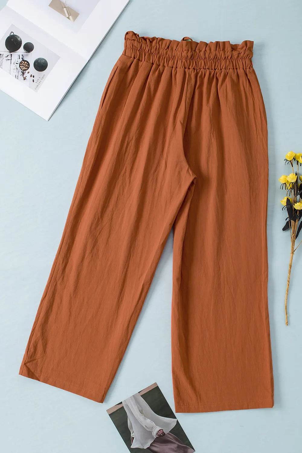Drawstring Paperbag Waist Wide Leg Pants Trendsi 0b50362f-67ca-43f4-bfc1-18cb3bf09e44-Max