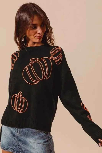 SO ME Pumpkin Embroidered Halloween Thanksgiving Sweater Trendsi 0b5b207e-e61e-47dc-971f-0e3fa656d1fe-Max-Origin