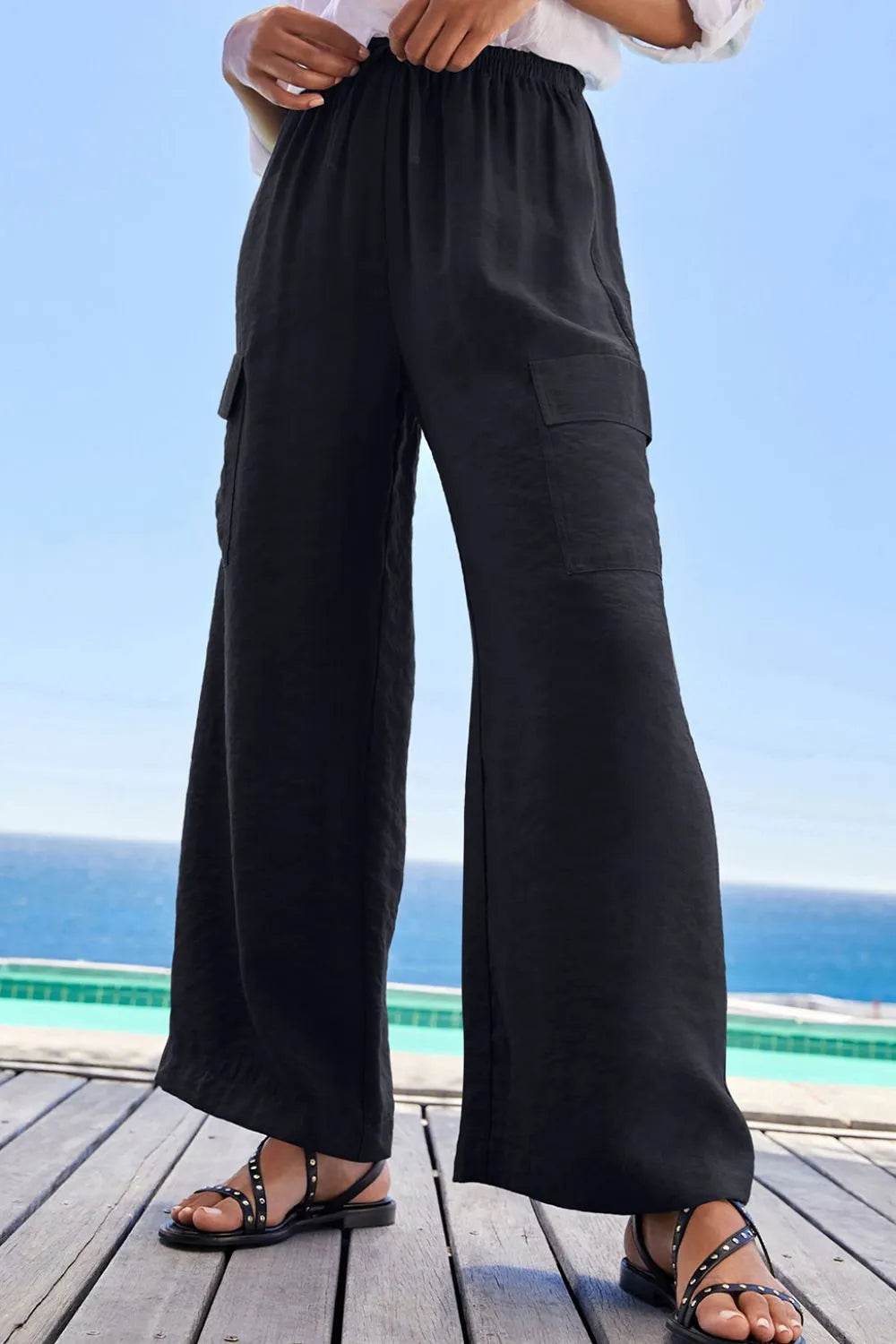 Drawstring Frilled Waist Wide Leg Utility Trousers Black Trendsi 0b610db1-3e83-4eca-adb6-aef09f1914c6-Max-Origin