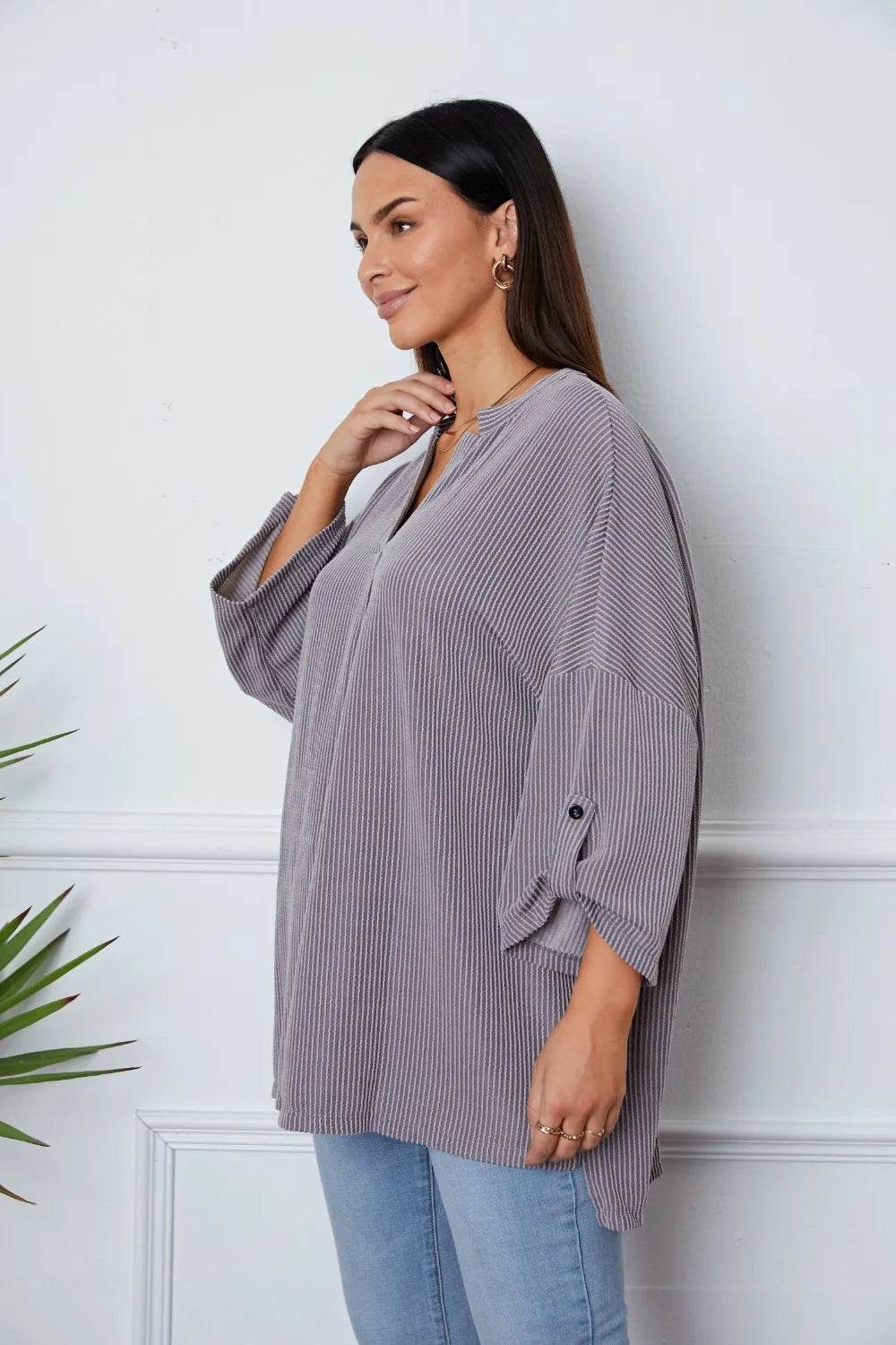 Notched Roll-Tab Sleeve Blouse Trendsi 0b9b3d87-661c-42db-8088-309b4e07a433-Max