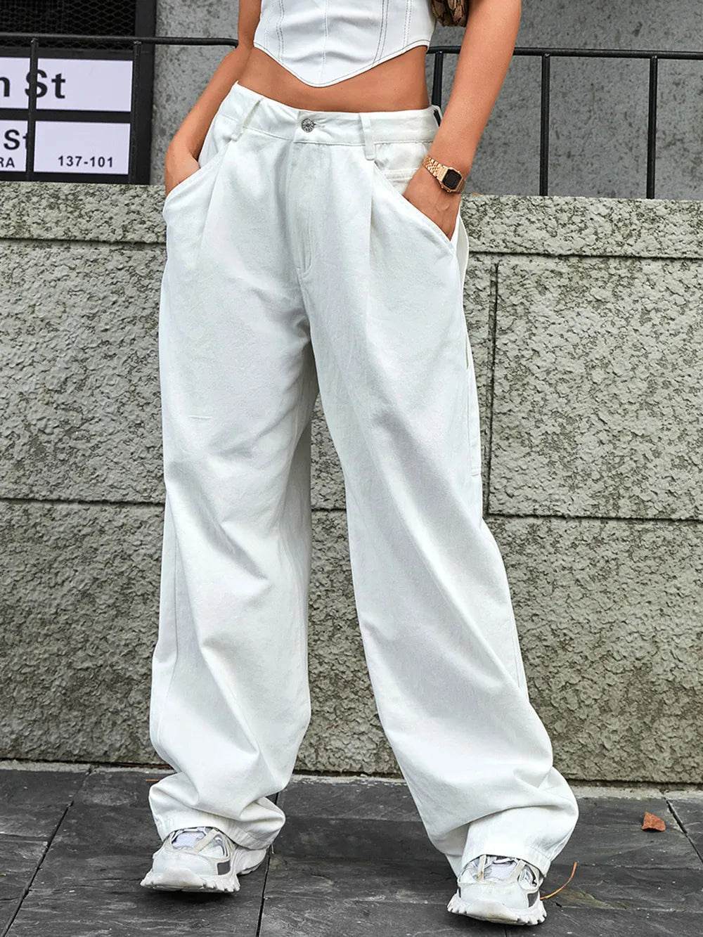 Wide Leg Jeans with Pockets White Trendsi 0bc357c2-a829-4f6b-9010-107041c9ae62-Max