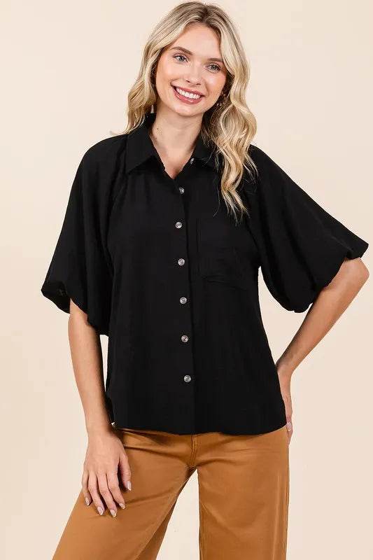 Mittoshop Airflow Short Bubble Sleeve Button Down Shirt Trendsi 0bda2181-c42d-4933-9a37-dd3ffc87733b-Max