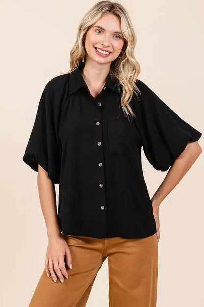 Mittoshop Airflow Short Bubble Sleeve Button Down Shirt Trendsi 0bda2181-c42d-4933-9a37-dd3ffc87733b-Max