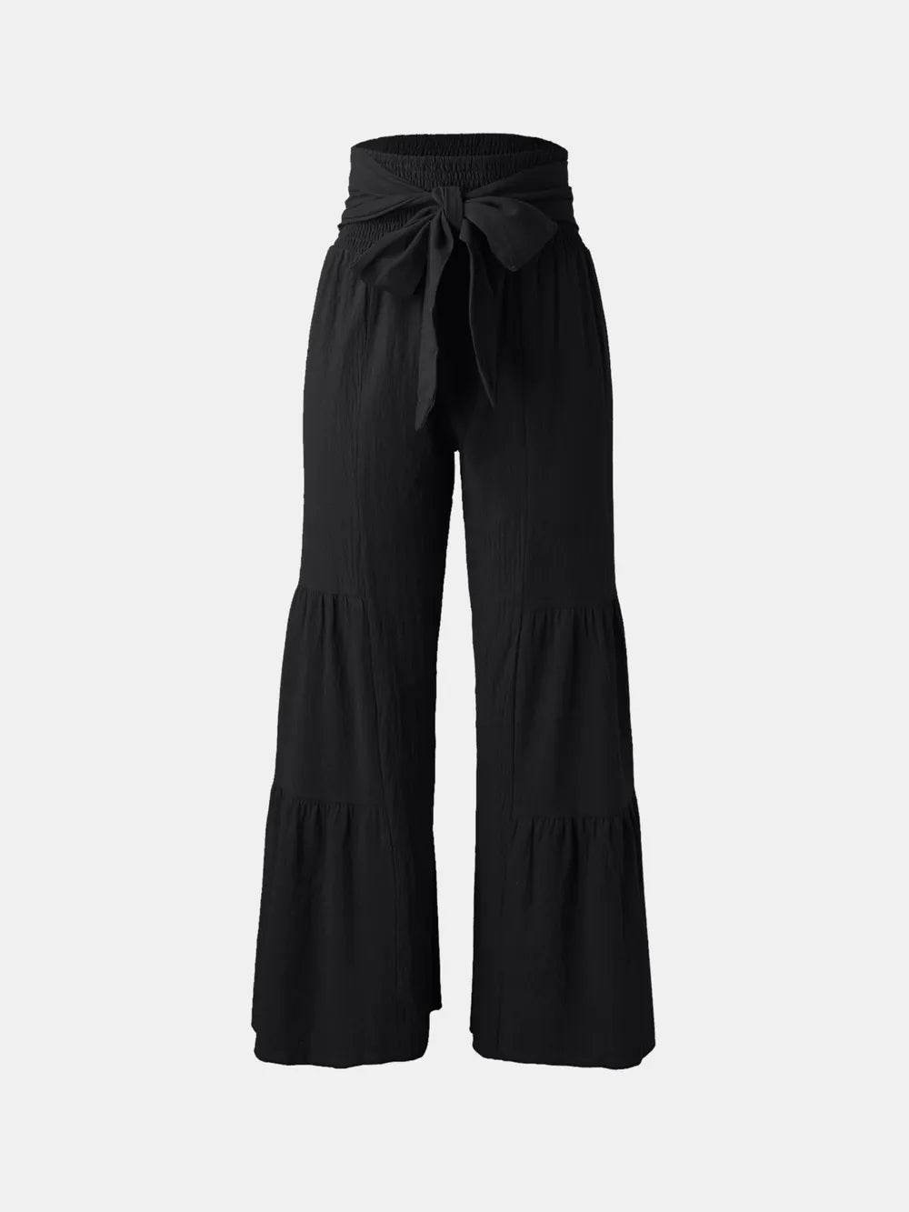 Tied Ruched Wide Leg Pants Trendsi 0c2d498e-ee23-4c47-9232-aef50e60f323-Max