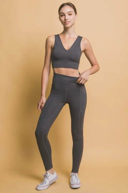 Love Tree High Waist Leggings with Side Pockets Dark Gray Trendsi 0c302e72-ccaf-4083-95c4-a4856763103b-Max