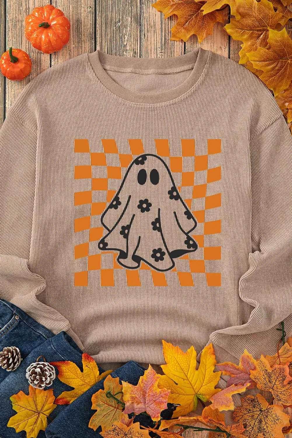 Ghost Round Neck Long Sleeve Sweatshirt Trendsi 0c594fa1-a333-4d62-b6cb-c1036d7b7188-Max