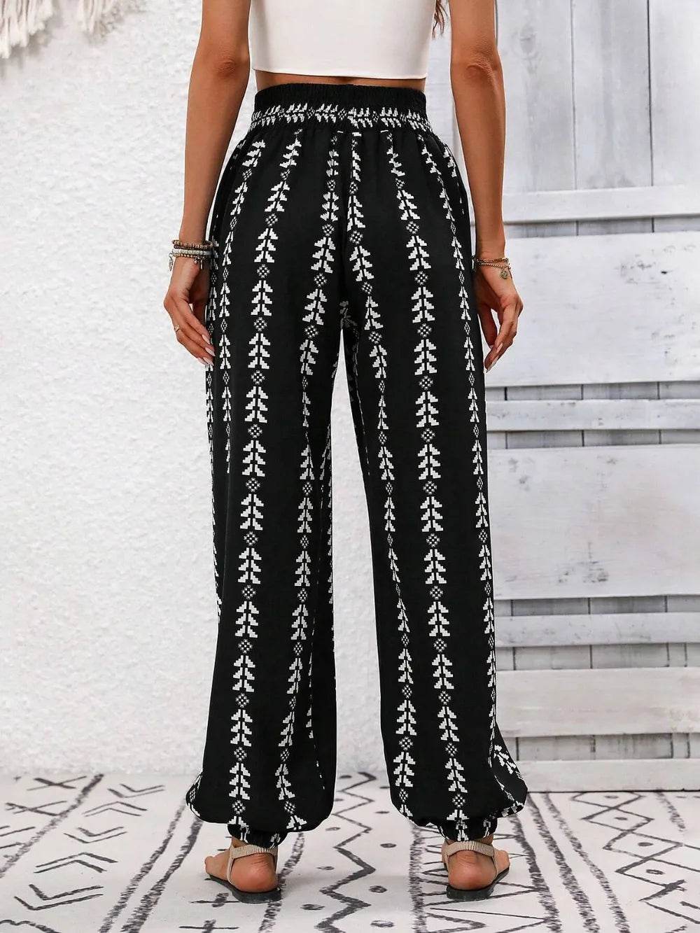 Tied Printed High Waist Pants Trendsi 0c973ef5-ef93-4e8b-abc2-259fc2b9878b-Max