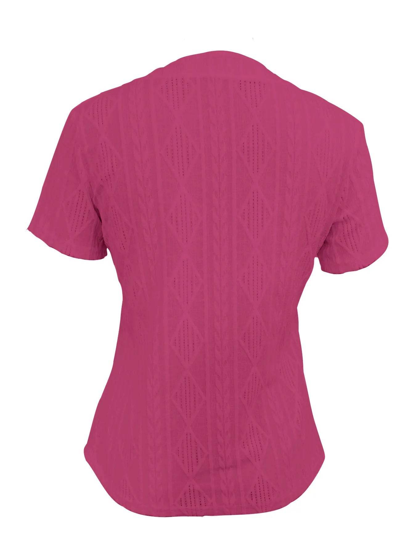Textured Notched Short Sleeve Blouse Trendsi 0ca148ee00be485ba83d8553ce552a38-Max-Origin