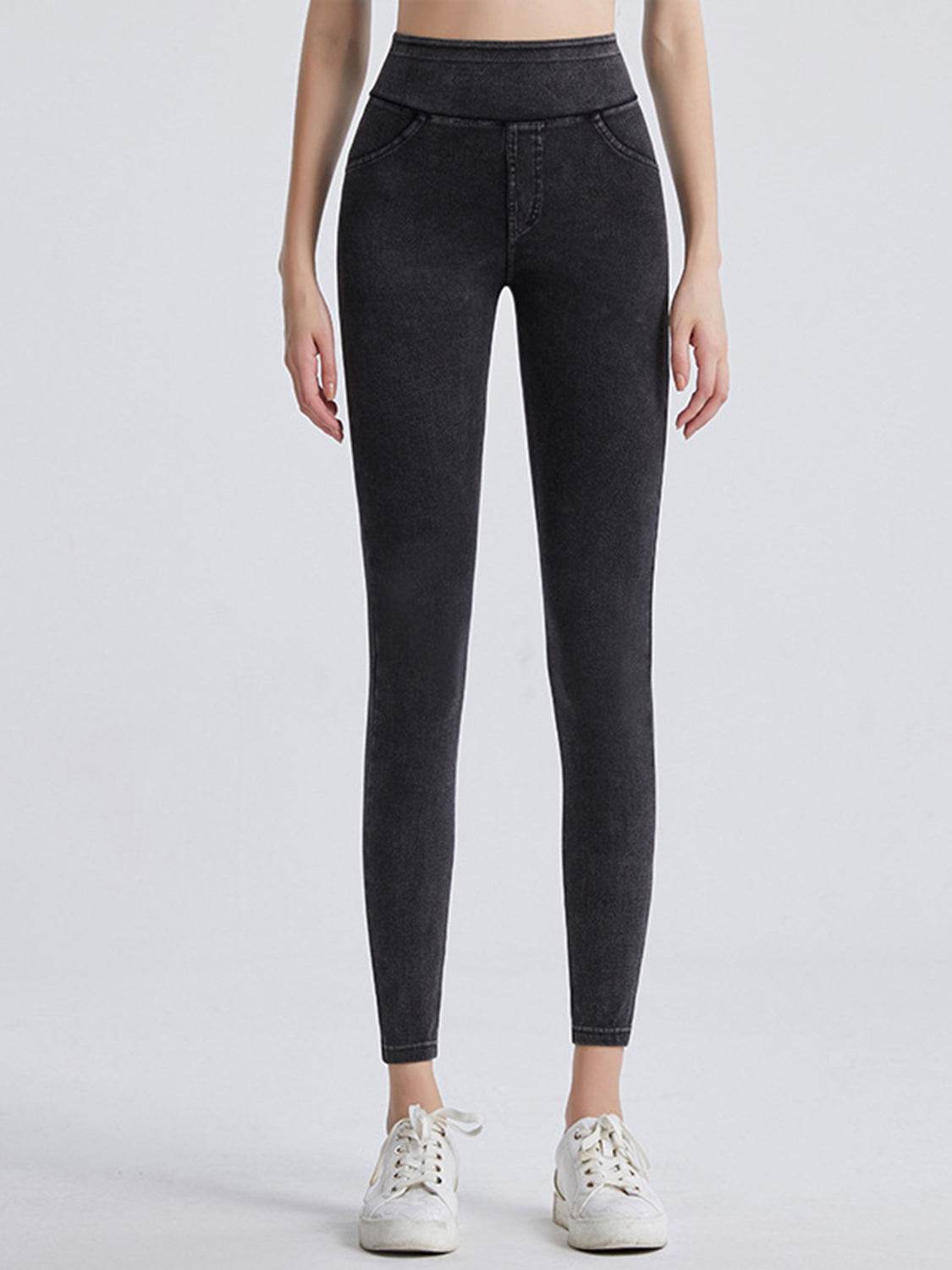 Wide Waistband Sports Leggings Charcoal Trendsi 0cd010f0e0da482392dea353daea172d-Max