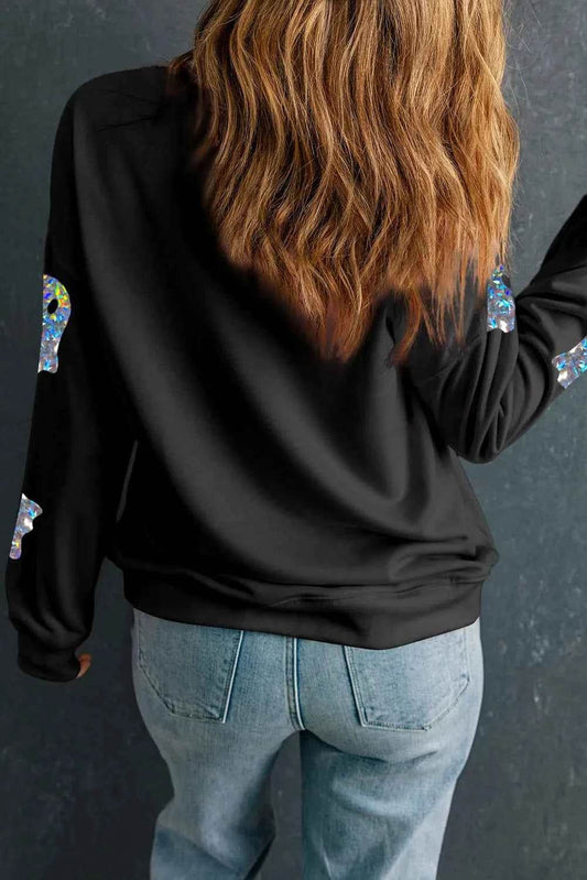 Ghost Round Neck Long Sleeve Sweatshirt Trendsi 0d46a01d-806f-4f5e-a2c0-4369d254bb90-Max