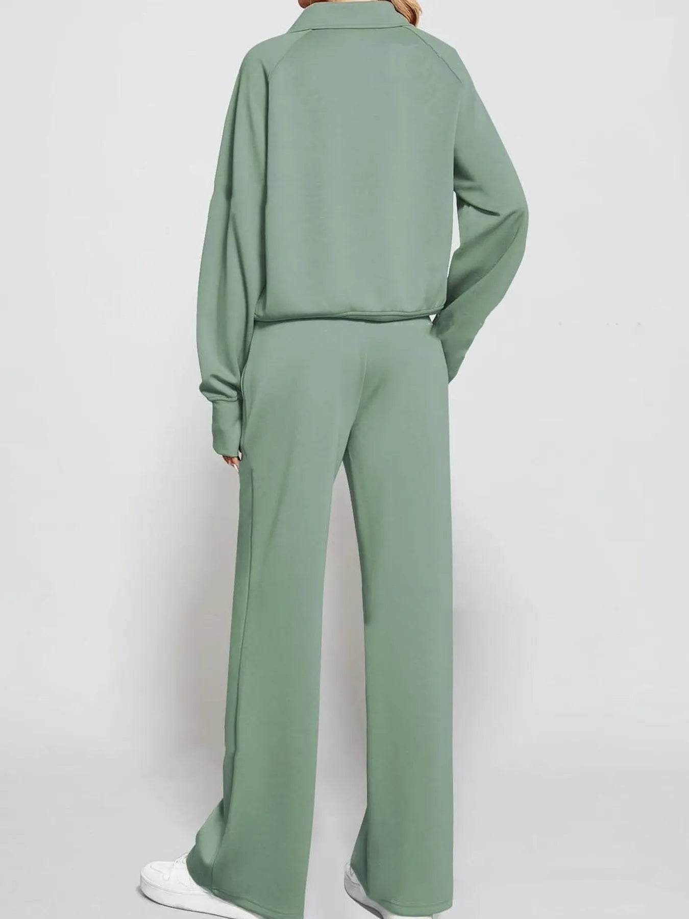 Half Zip Long Sleeve Top and Pants Set Trendsi 0d49310b1f8c4db49c63940ec09667a8-Max-Origin