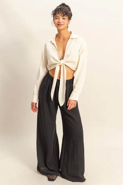 HYFVE Washed Tie Front Crop Top WHITE Trendsi 0d50995b09bd4e64a0c4e3be869694d6-Max-Origin