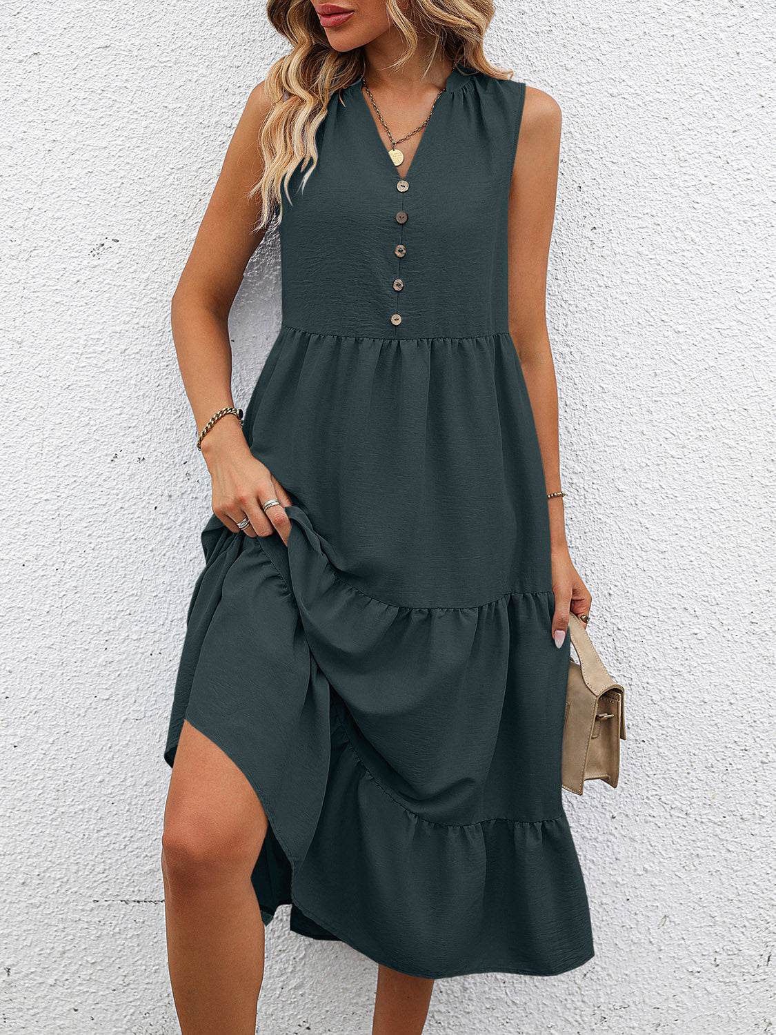V-Neck Sleeveless Tiered Dress Trendsi 0d759aa2e34e46649e10a1335dc94b18-Max