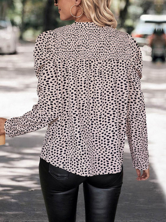 Perfee Printed Round Neck Puff Sleeve Blouse Trendsi 0dc64307e8d84ff191948ba91af9f68b-Max