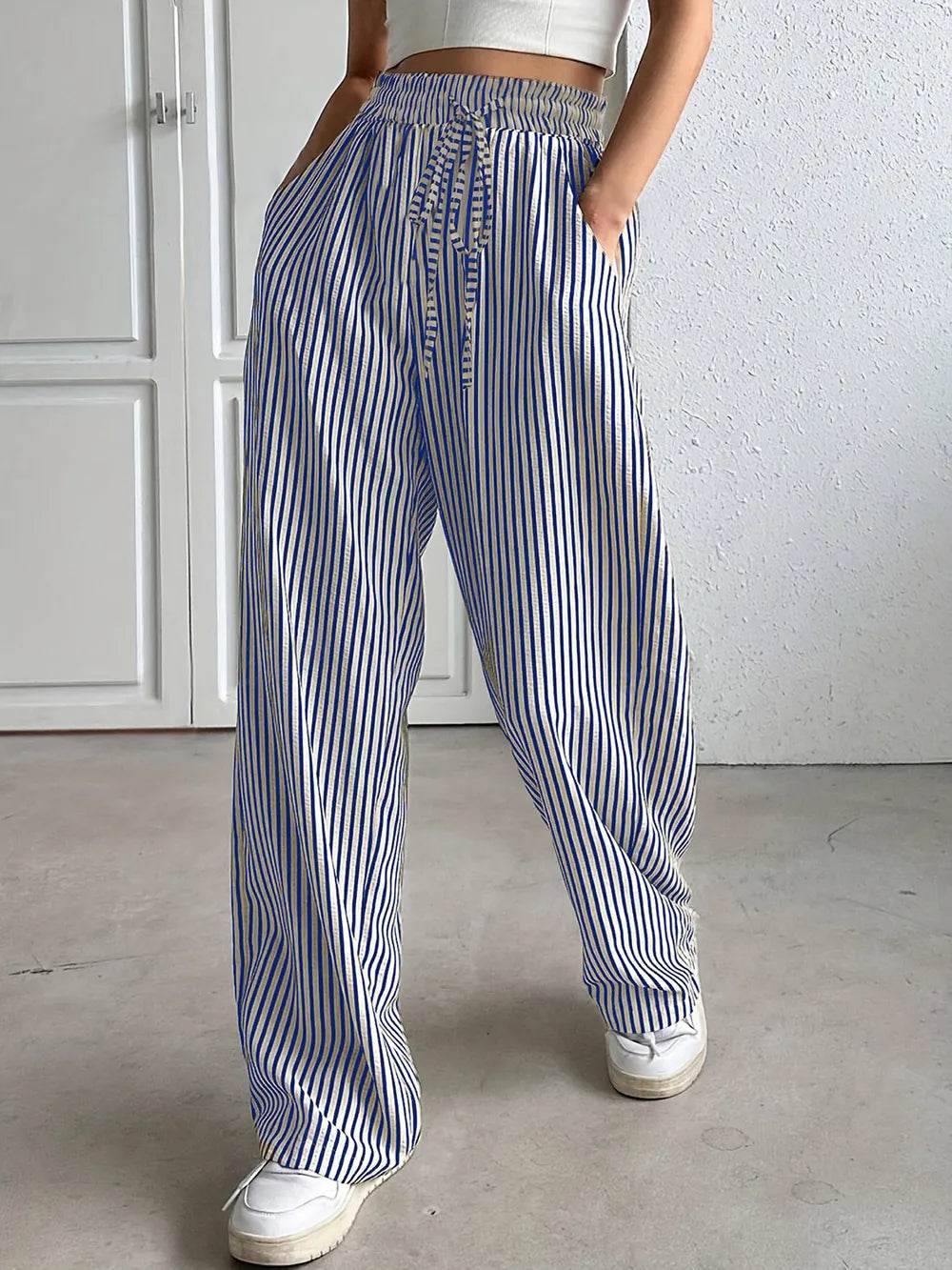 Drawstring Striped Elastic Waist Pants Blue Trendsi 0e838ae3-9a5c-49cf-b334-2f1f930962c8-Max