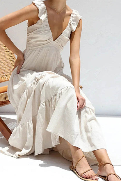 Ruffled V-Neck Tiered Dress Trendsi 0e87e75b-0999-4405-822f-f0bca747d51a-Max-Origin