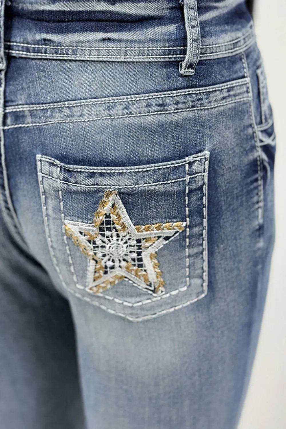 Star Embroidered Bootcut Jeans Trendsi 0e8c6000-061d-47fb-b56c-287dd2bf9e10-Max