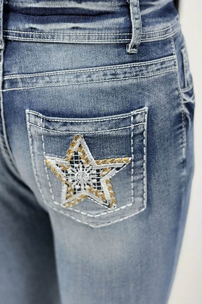Star Embroidered Bootcut Jeans Trendsi 0e8c6000-061d-47fb-b56c-287dd2bf9e10-Max