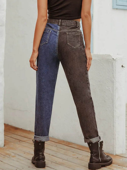 Two Tone Straight Leg Jeans Trendsi 0ed6f70a-6205-4125-bb4d-01fa5cbb58a2-Max