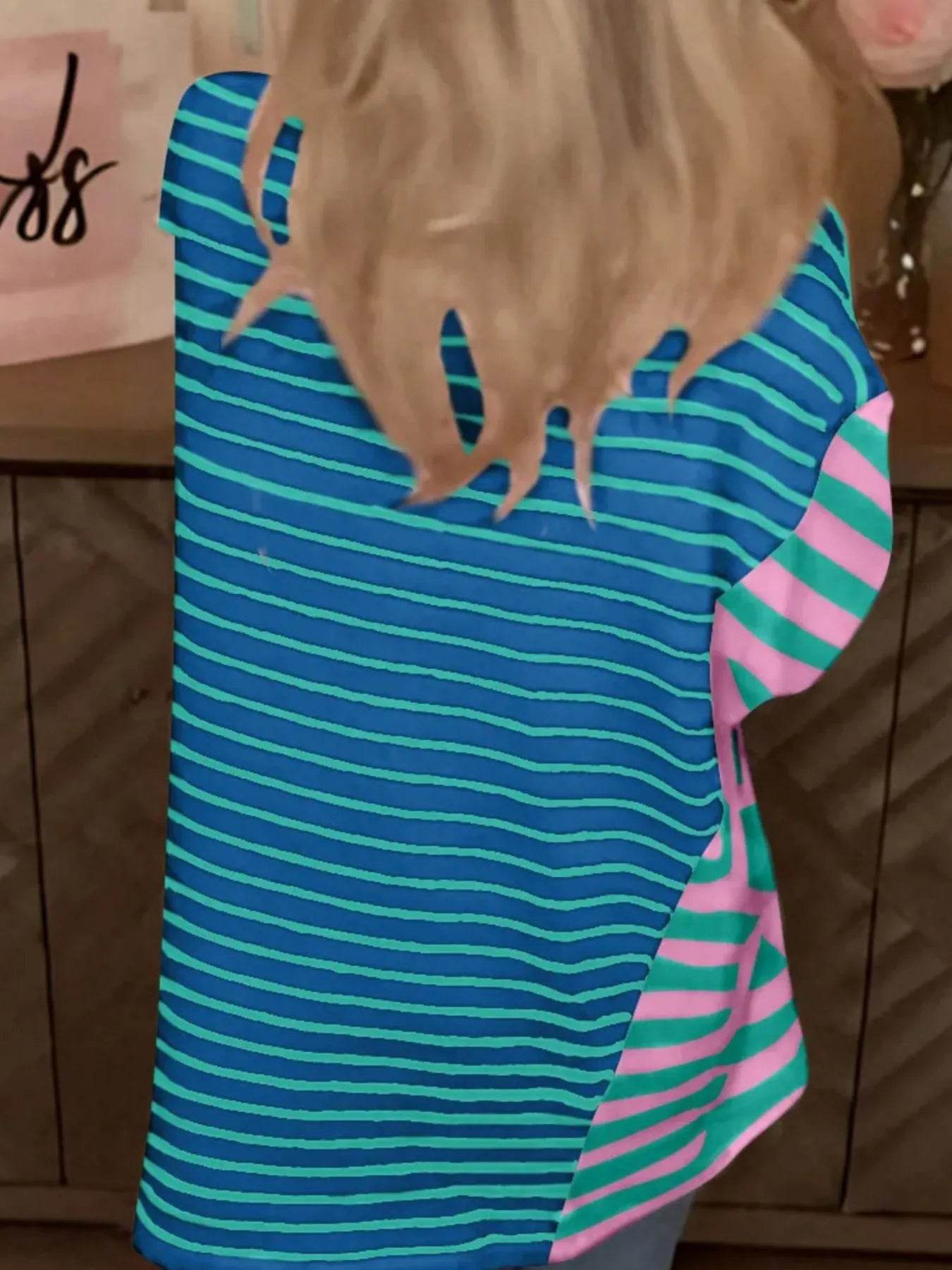Colorful Striped Oversized T-Shirt Trendsi 0f060818-cfc6-40e9-81bf-d317740fcf1c-Max-Origin