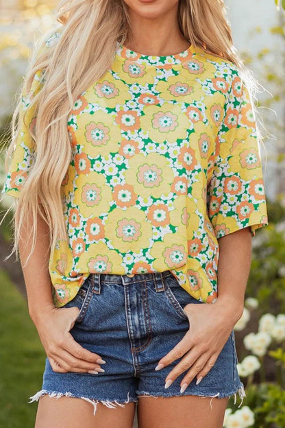 Floral Print Round Neck Oversized T-Shirt Trendsi 0f7c41ff-bade-45bf-9122-01f123b5f157-Max-Origin