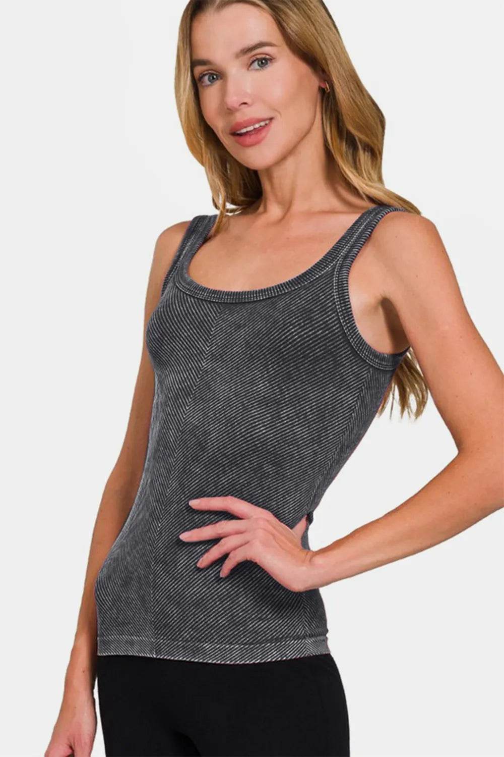 Zenana Ribbed Scoop Neck Tank Trendsi 0f838488-139f-432c-afd6-43a3aa1367f6-Max
