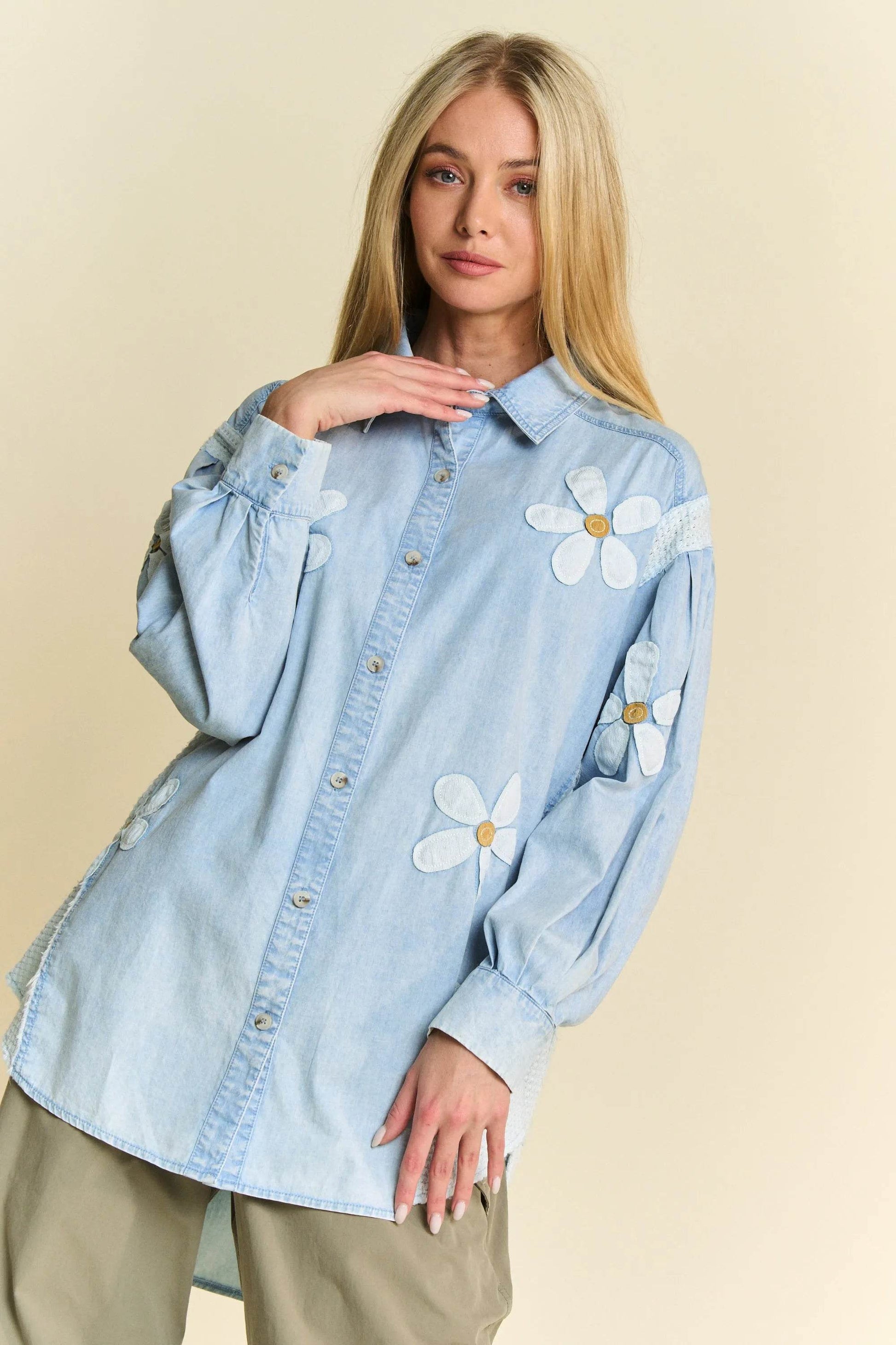 Davi & Dani Lightweight Washed Daisy Patch Waffle Knit Shirt Trendsi 0f8a2e4c97e0458fa4b378cd13bd7dcd-Max-Origin