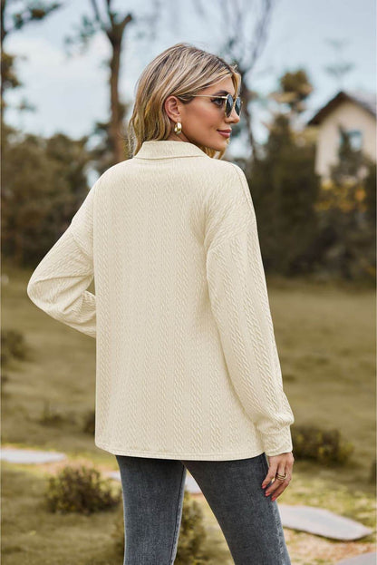 Collared Neck Long Sleeve Blouse Trendsi 10114360e63d4e95bea7e7526ce32d40-Max