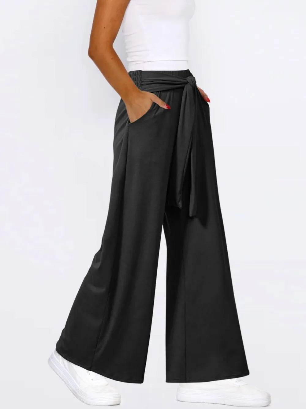 Tied Wide Leg Pants with Pockets Trendsi 105cbfce-a6a3-4331-8f65-1ffc9e7e15a3-Max