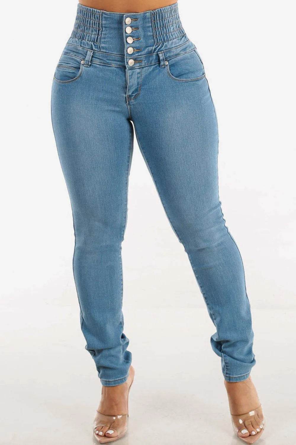 High Waist Buttoned Skinny Hip Lifting Jeans Trendsi 106ed77f-29eb-4221-8841-5cbeed627742-Max